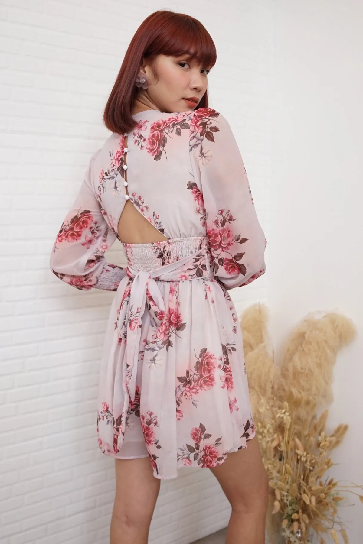MABEL Smocked-Waist Floral Romper