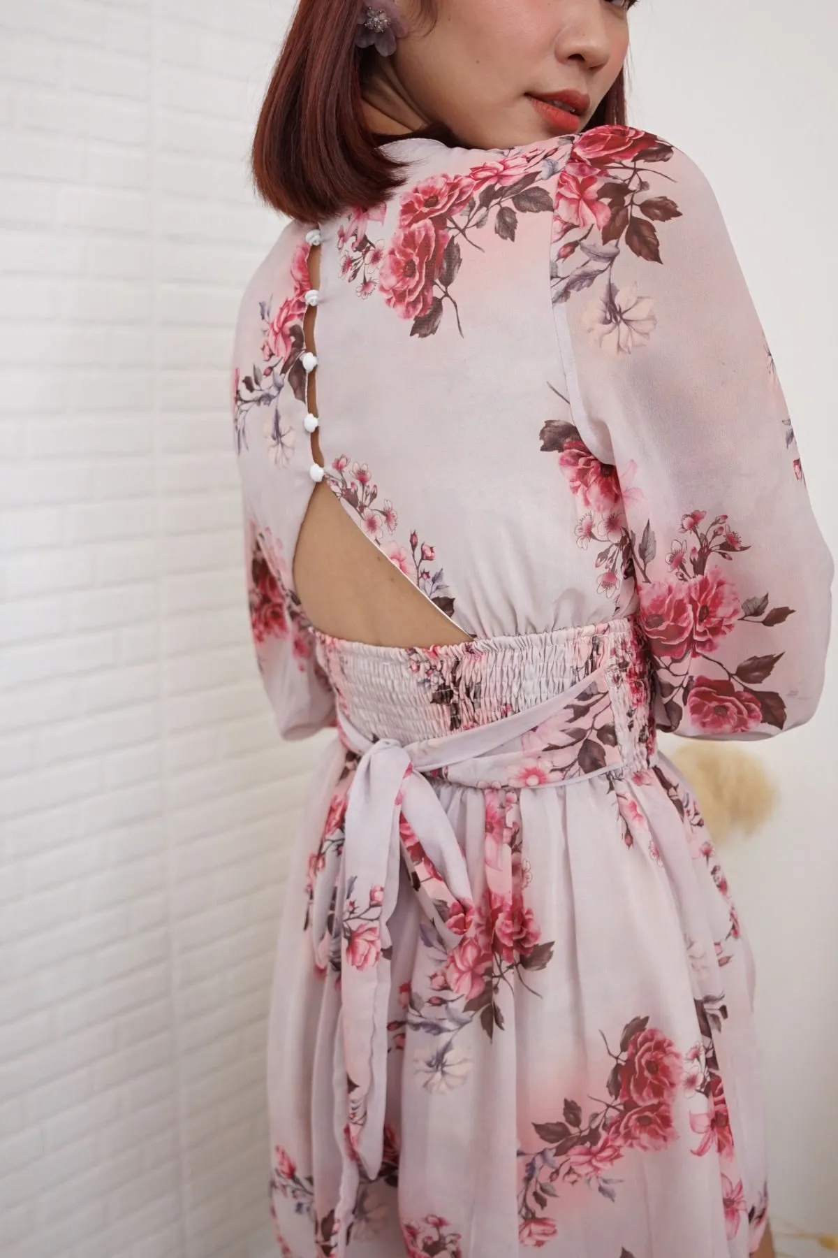 MABEL Smocked-Waist Floral Romper