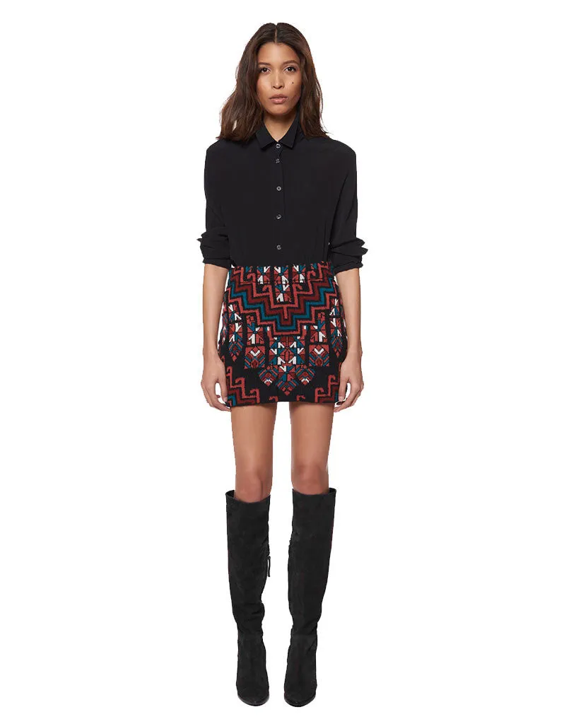 Mara Hoffman Knit Mini Skirt in Burgundy