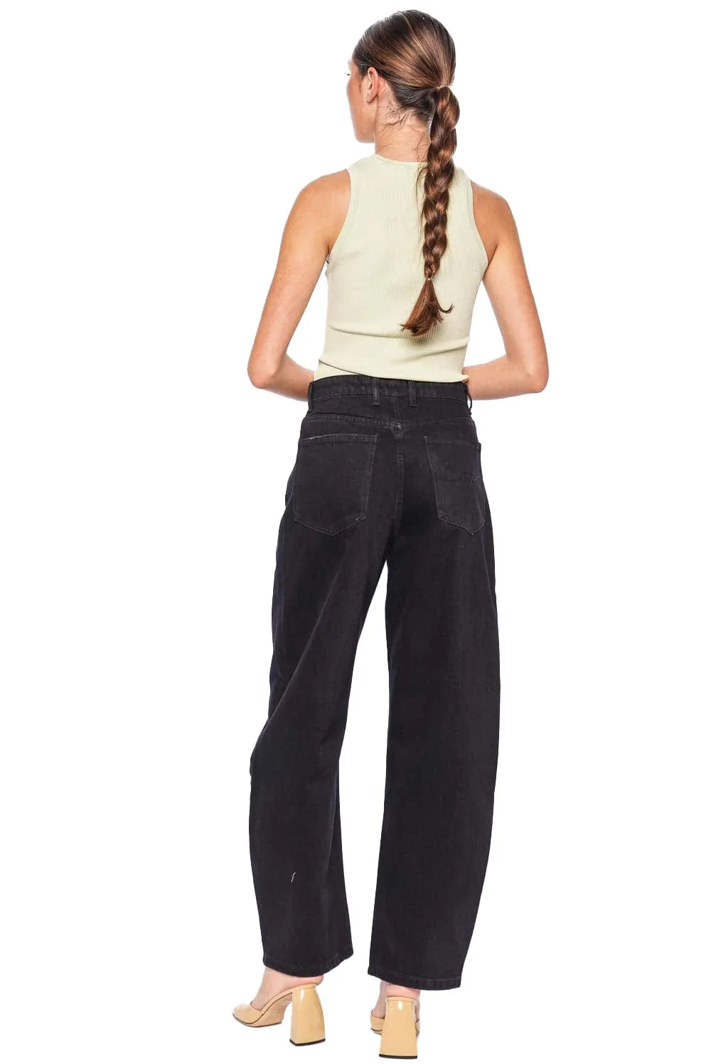 Marbel Mid Rise Barrel Jean