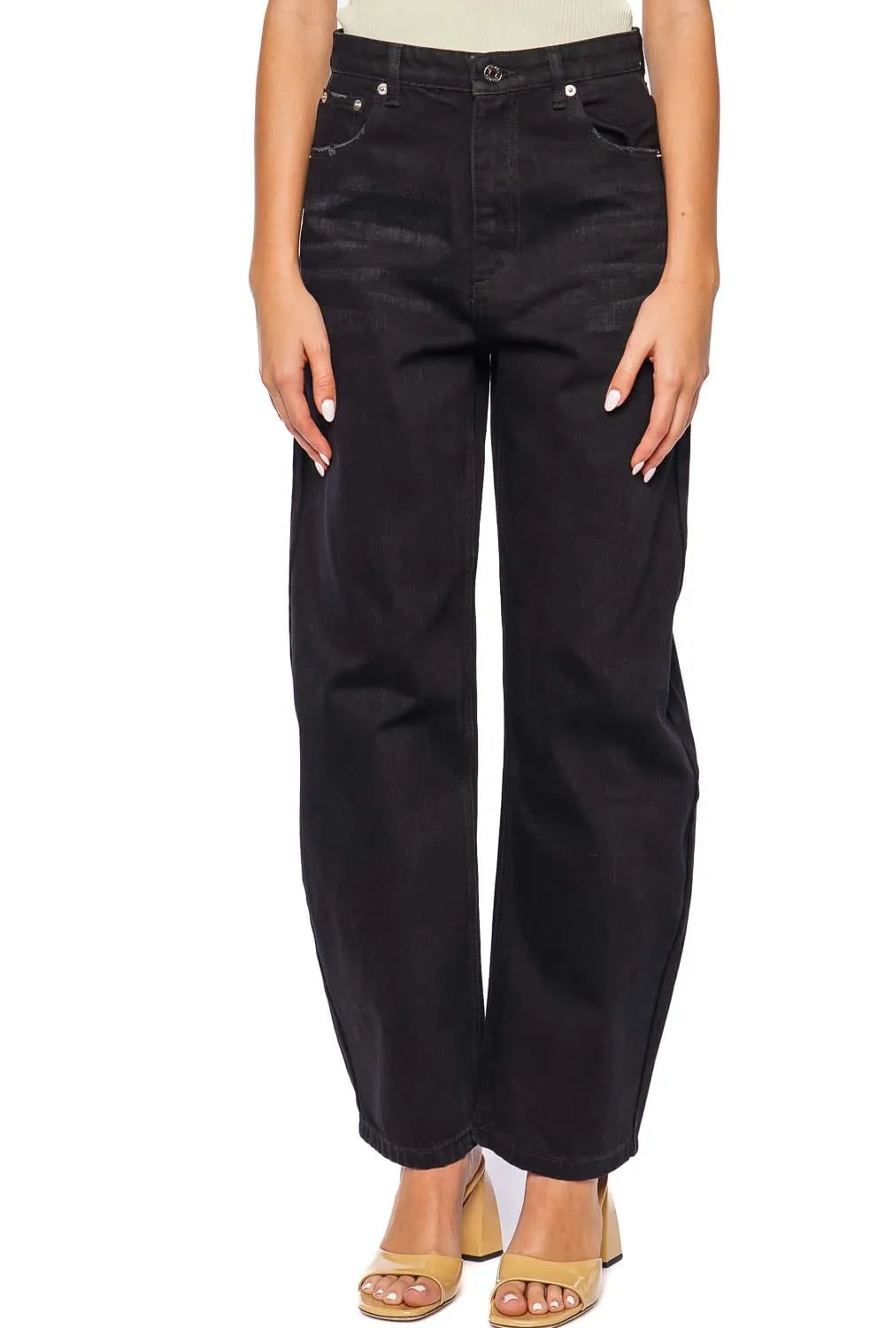 Marbel Mid Rise Barrel Jean