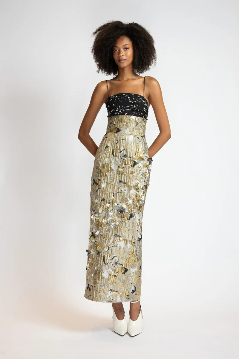 Marble Jacquard Embroidered Skirt
