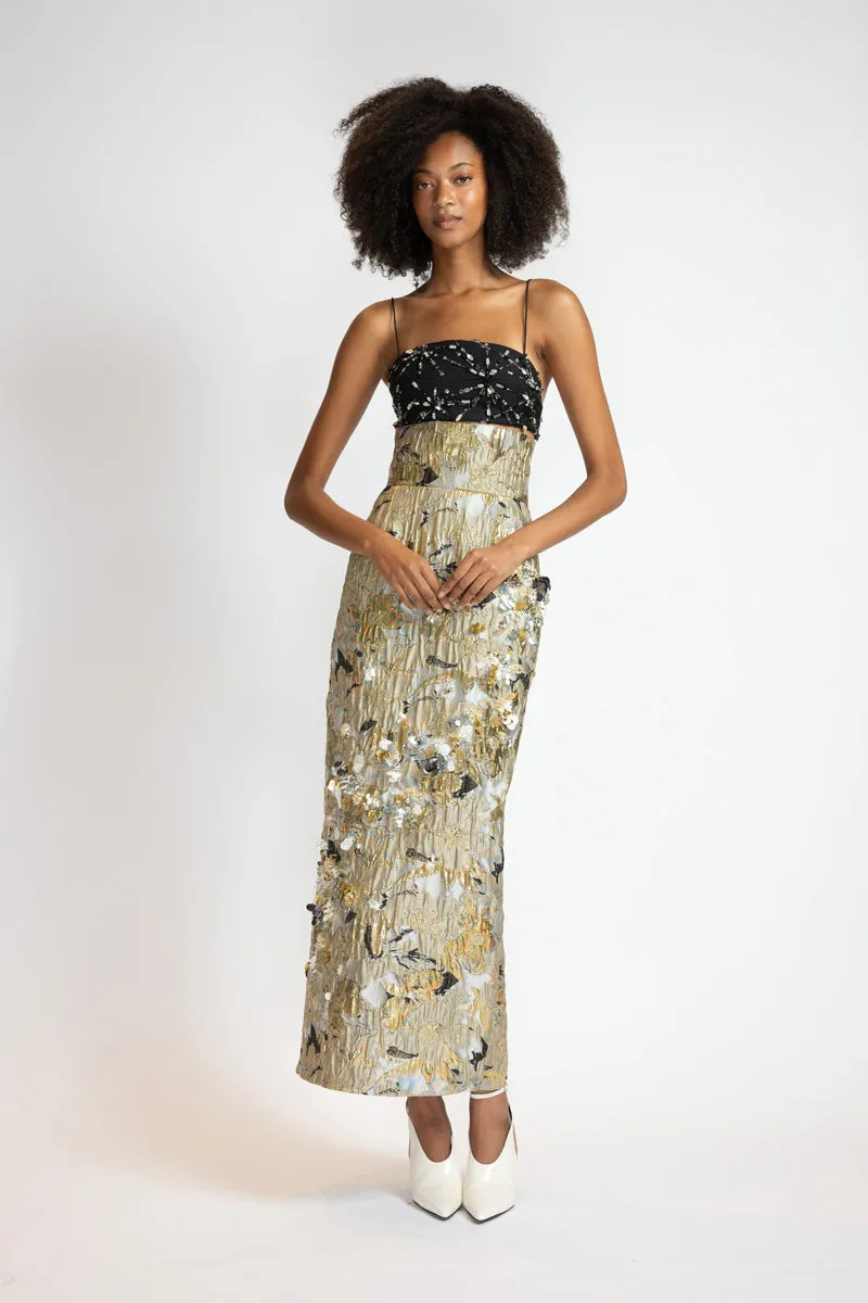 Marble Jacquard Embroidered Skirt