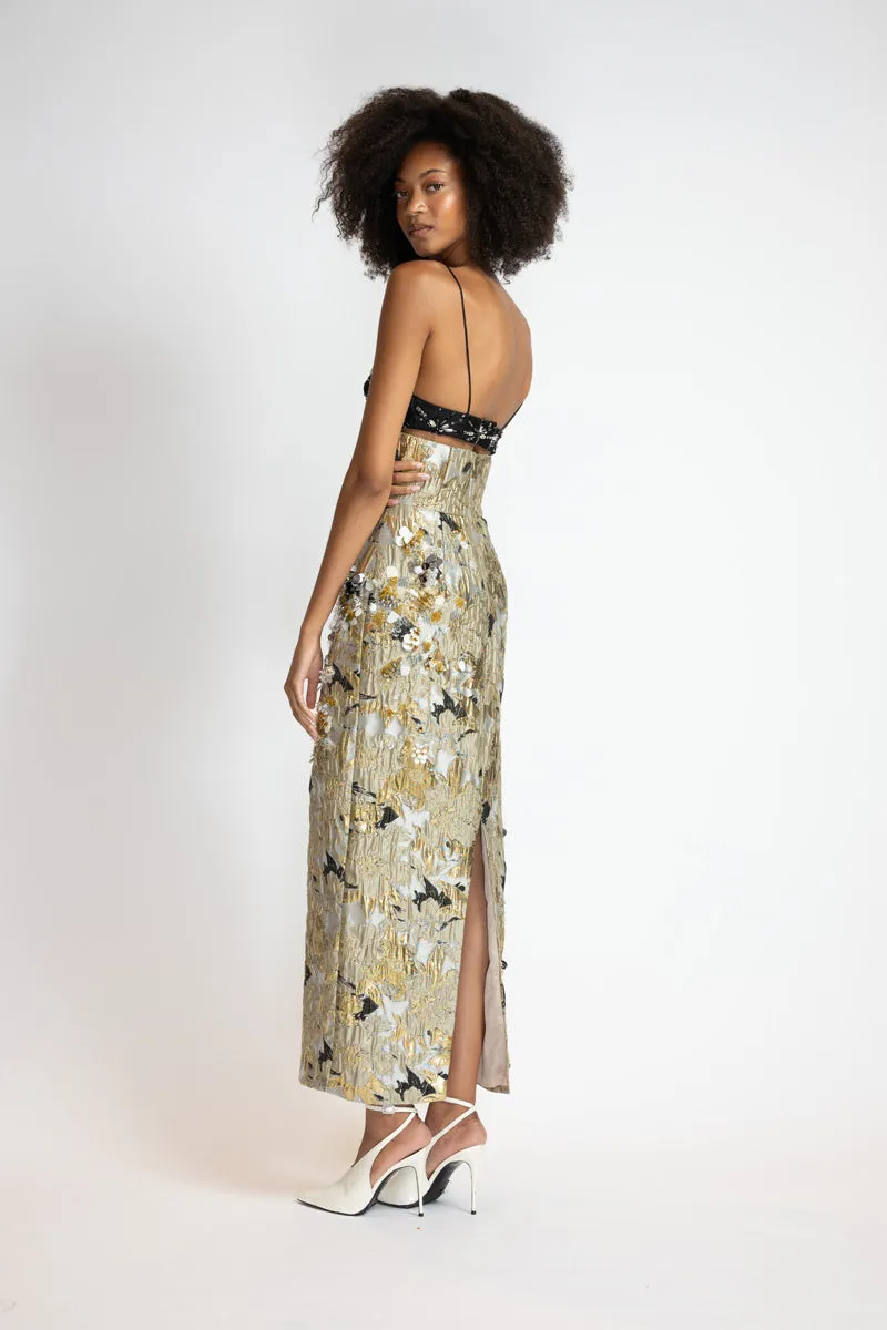 Marble Jacquard Embroidered Skirt