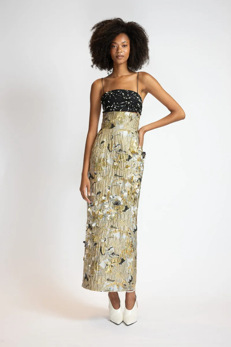 Marble Jacquard Embroidered Skirt