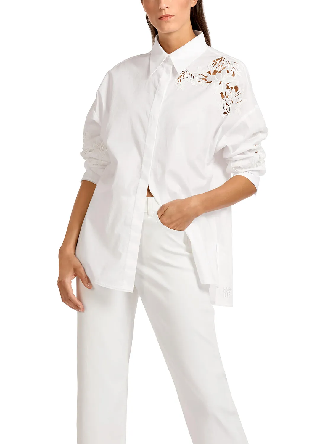MarcCain Blouse with Broderie Anglaise UC5142W61