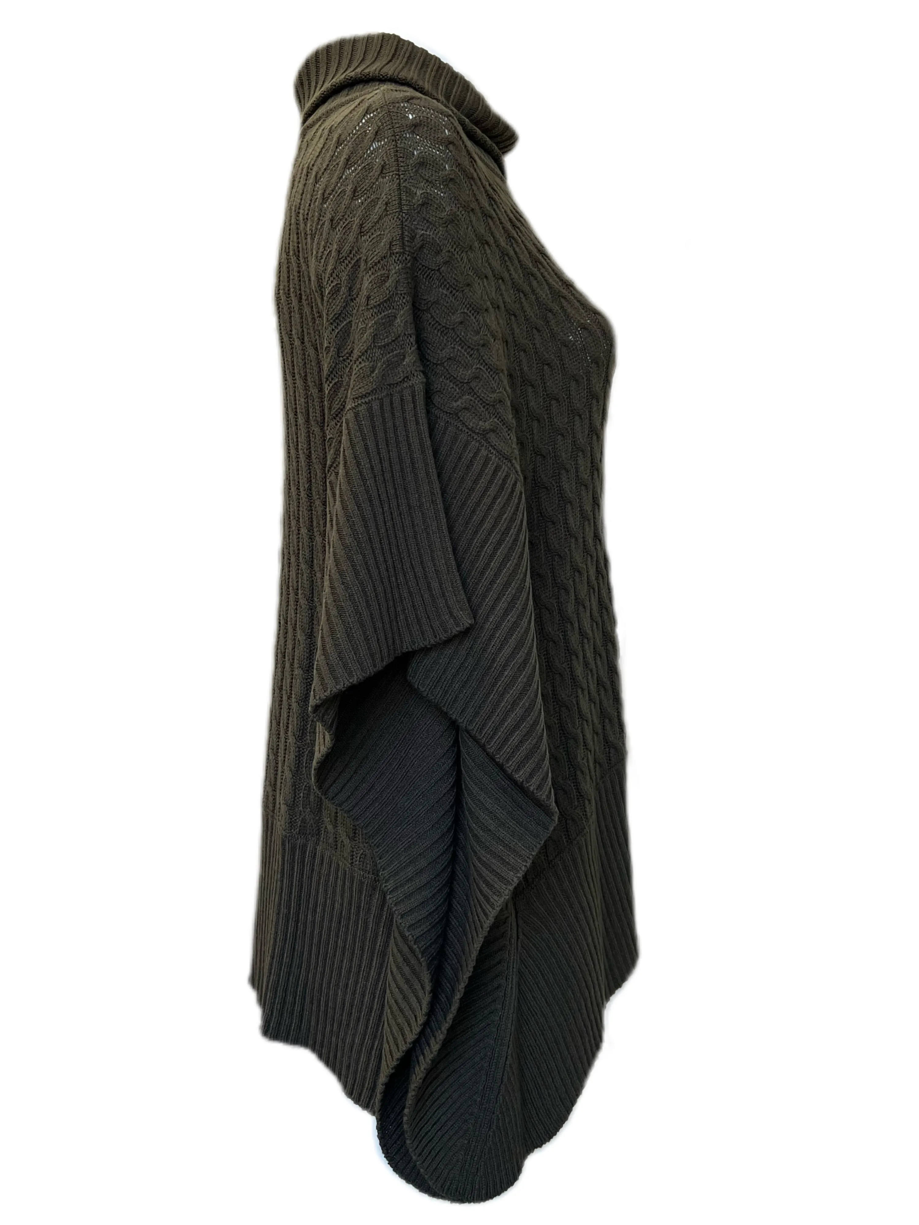 MARINA RINALDI Women's Brown Adone Cable Knit Sweater $370 NWT