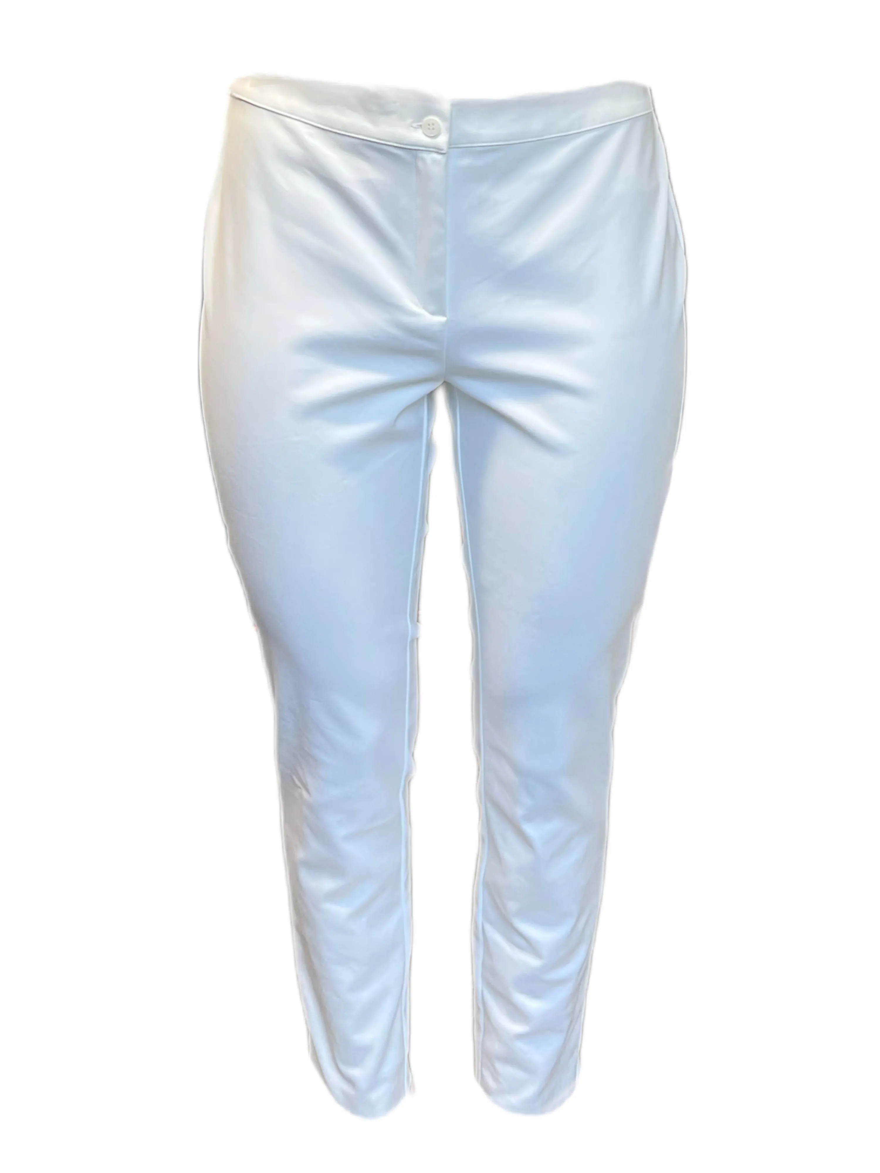 MARINA RINALDI Women's White Remo Slim Fit Dress Pants $255 NWT