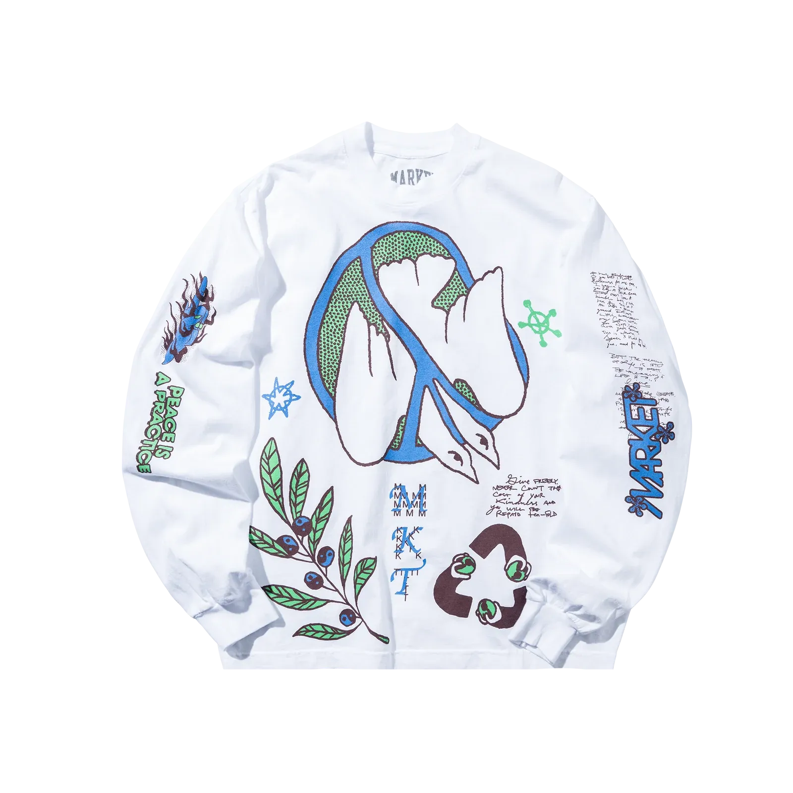 Market Peace Practice Long Sleeve T-Shirt 'White'