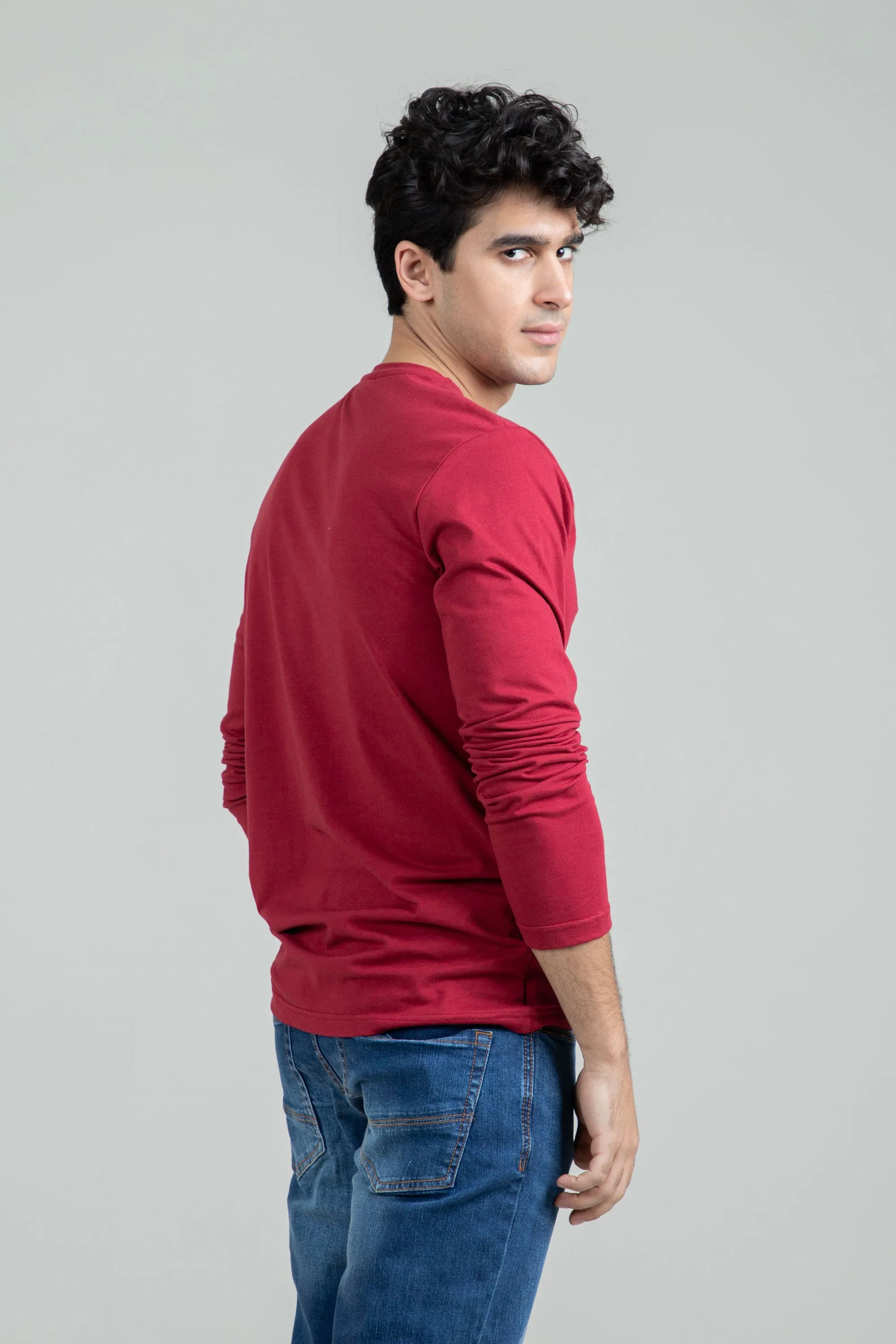 Maroon Crewneck T-Shirt