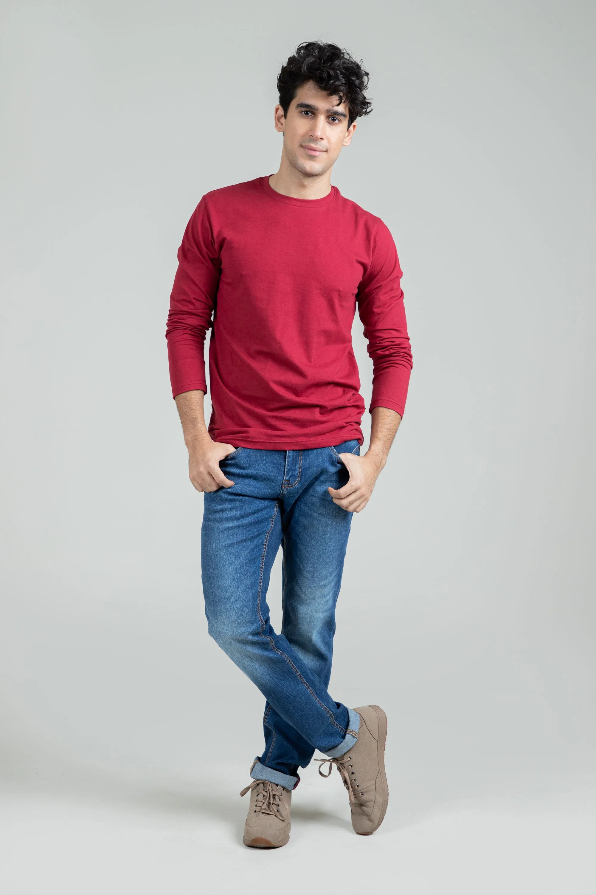 Maroon Crewneck T-Shirt