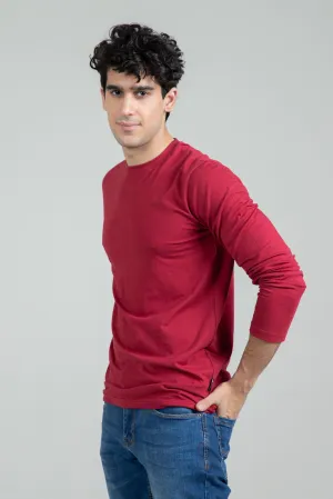 Maroon Crewneck T-Shirt