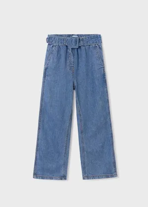 Mayoral Girls Wide Leg Denim w/ Belt: Size 8 to 16 Years