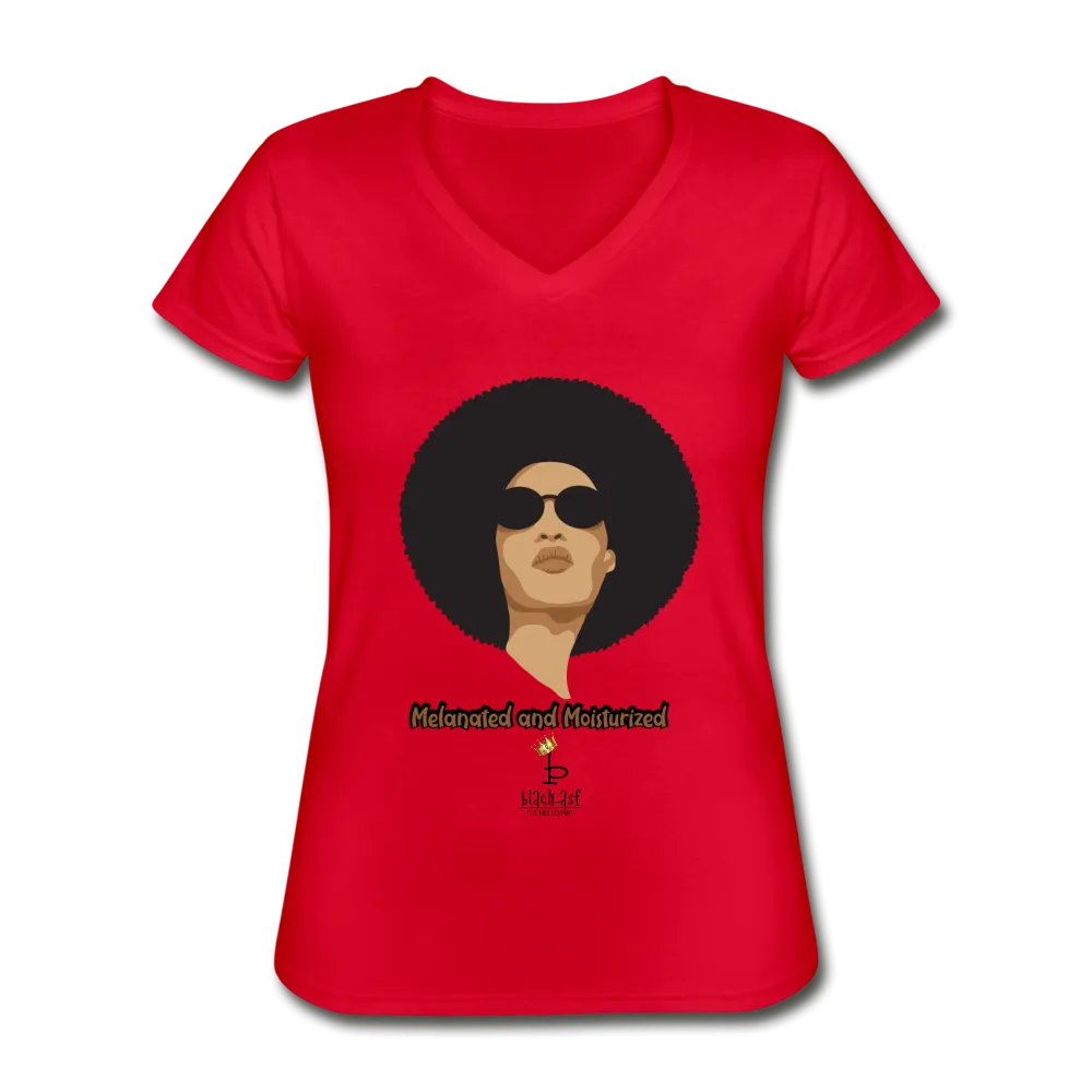 Melanated and Moisturized Women's V-Neck T-Shirt