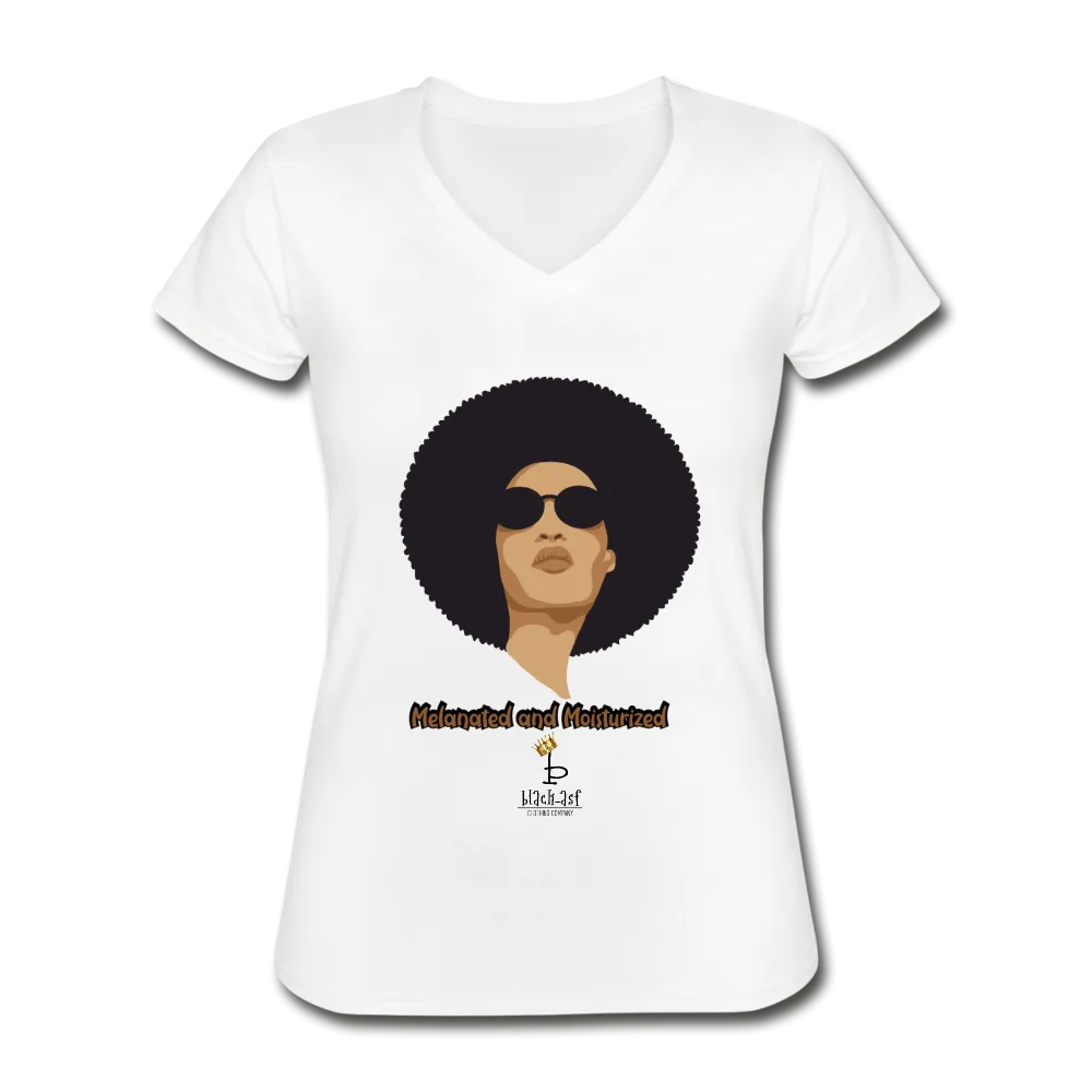 Melanated and Moisturized Women's V-Neck T-Shirt