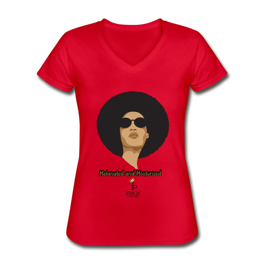 Melanated and Moisturized Women's V-Neck T-Shirt