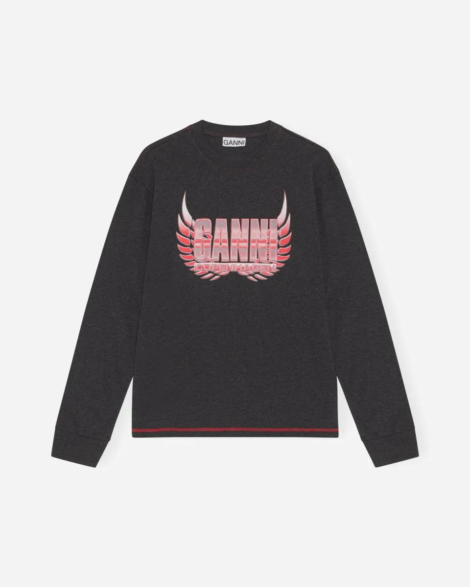 Melange Light Jersey Long Sleeve T-shirt - Phantom