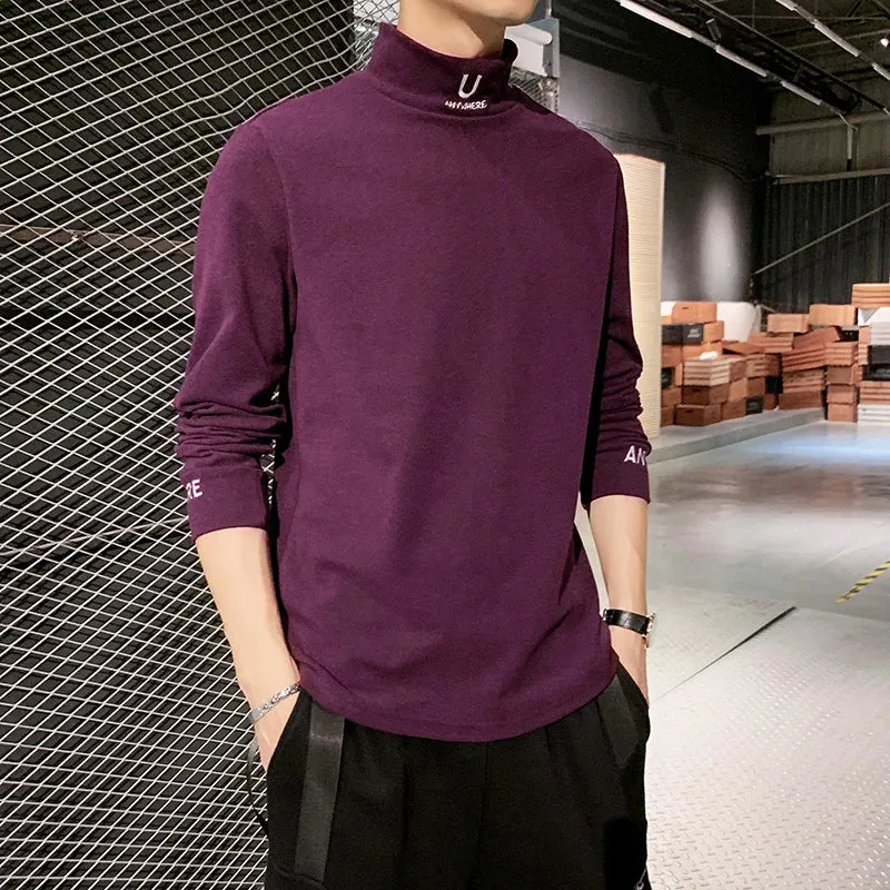 Men Long Sleeve T-Shirts Embroidery Letter