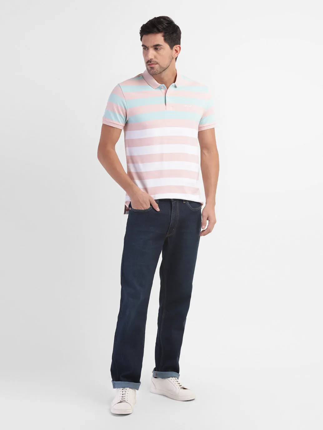Men's 550 Blue Relaxed Fit Mid Rise Jeans