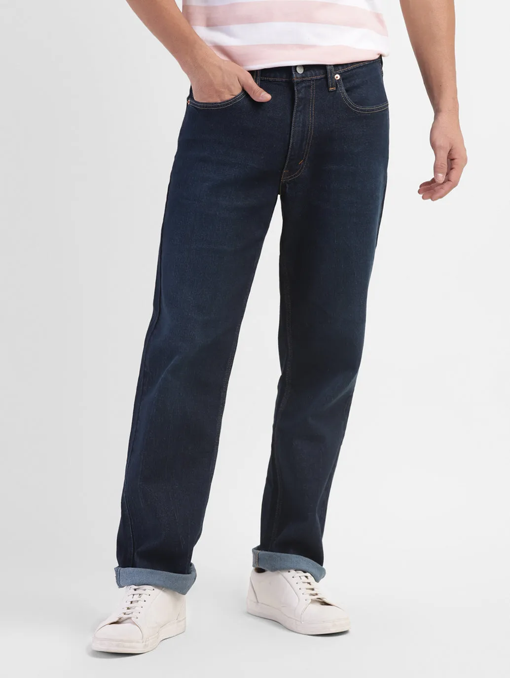 Men's 550 Blue Relaxed Fit Mid Rise Jeans