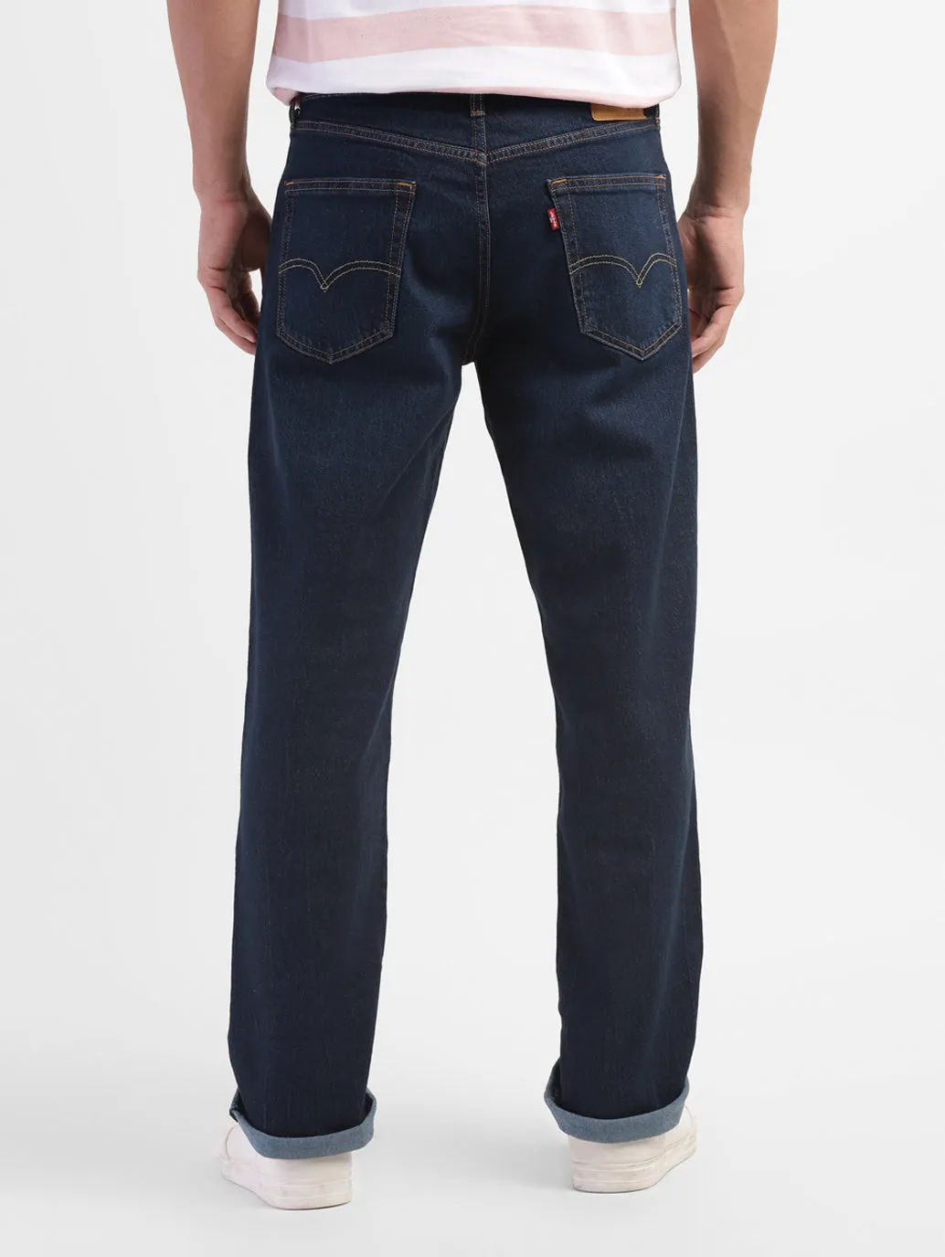 Men's 550 Blue Relaxed Fit Mid Rise Jeans