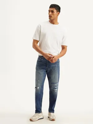 Men's 55092 Blue Relaxed Fit Mid Rise Jeans