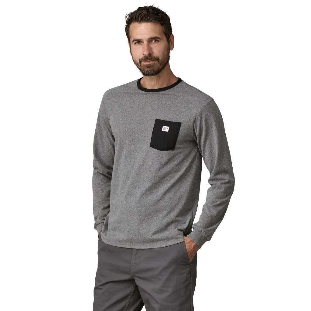 Men's L/S Shop Sticker Pocket Responsibili-Tee