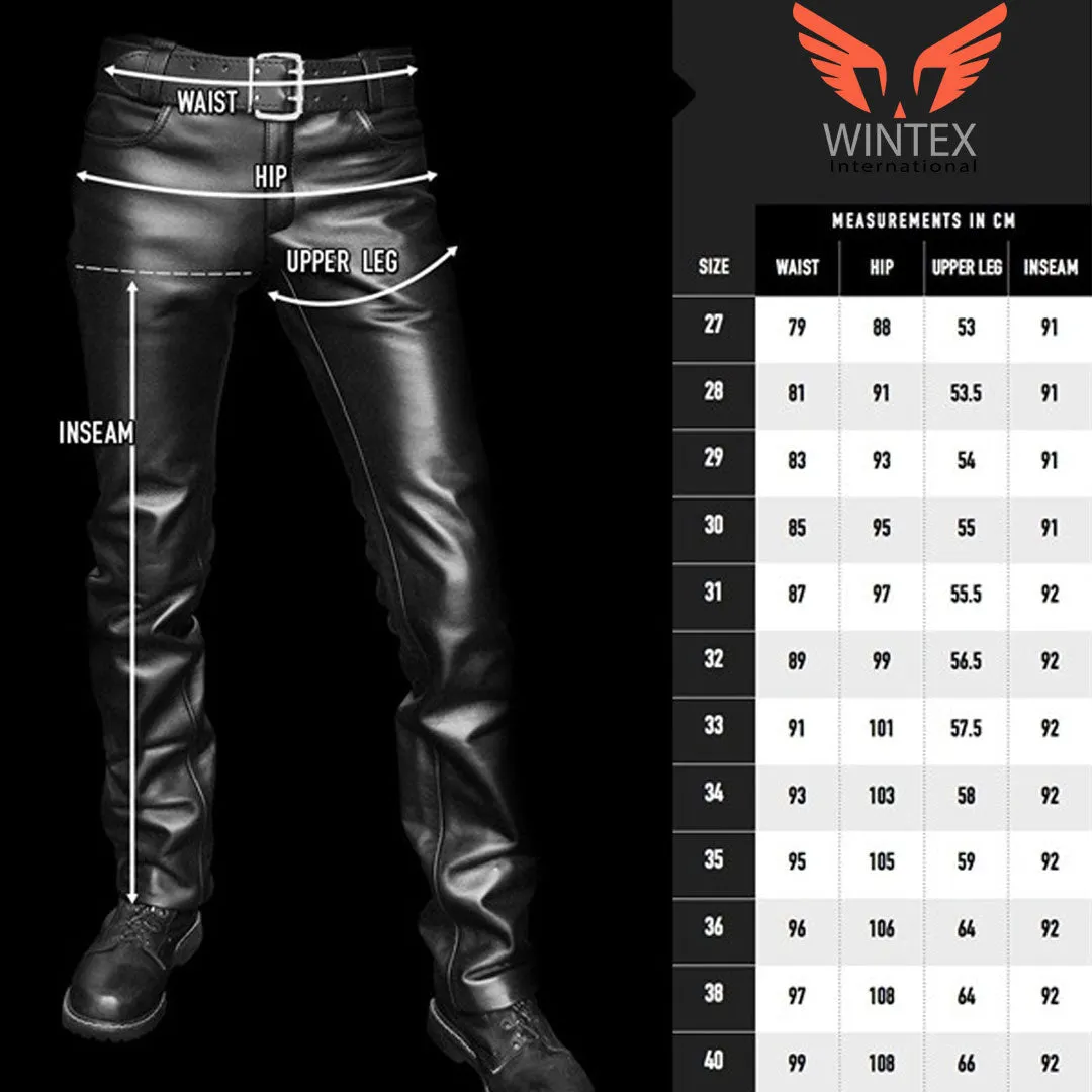 Men’s Real Cow Leather Slim Fit 501 Style Slim Fit Casual / Bikers Pants