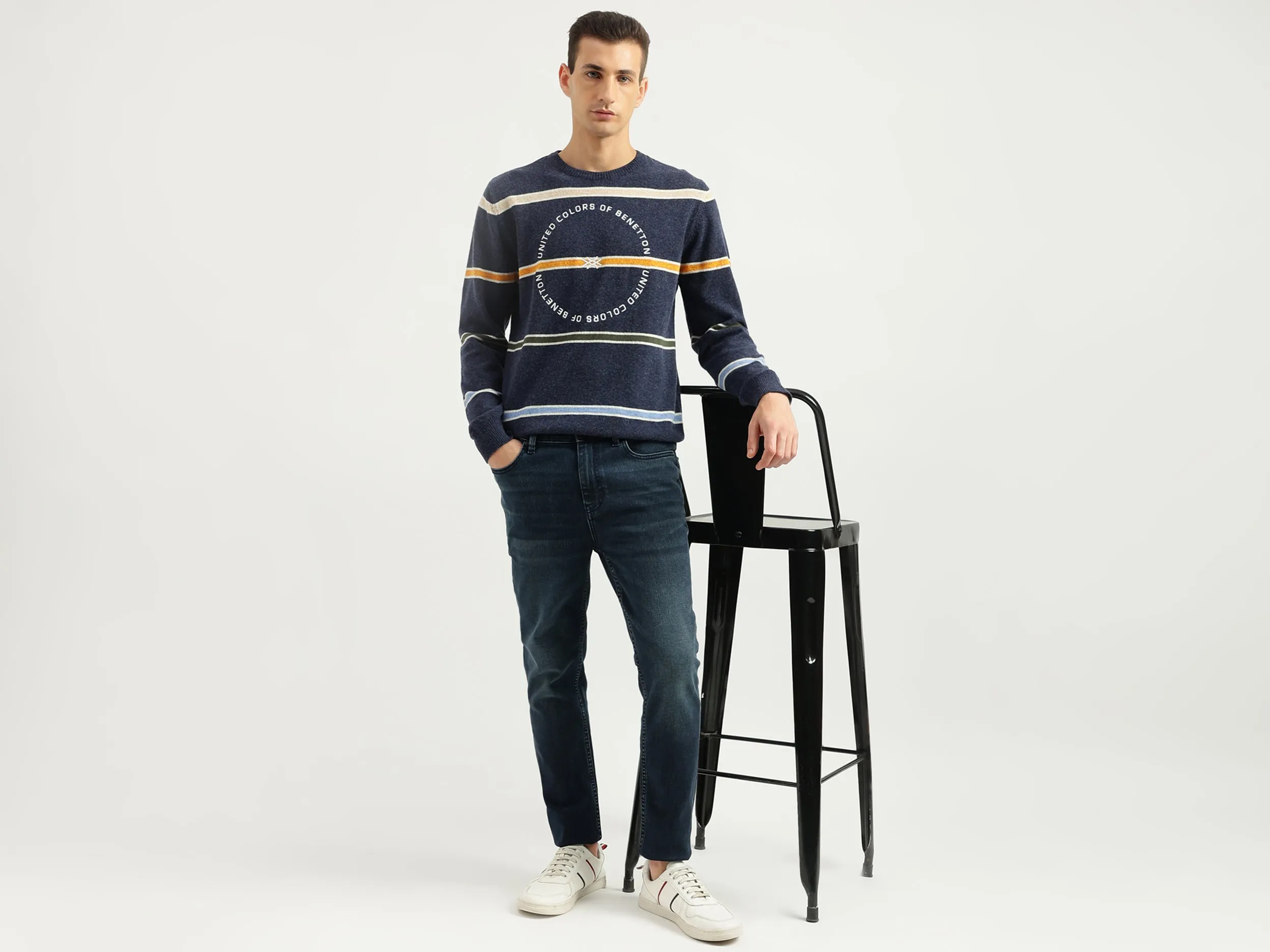 Men's Solid Low Crotch Jeans