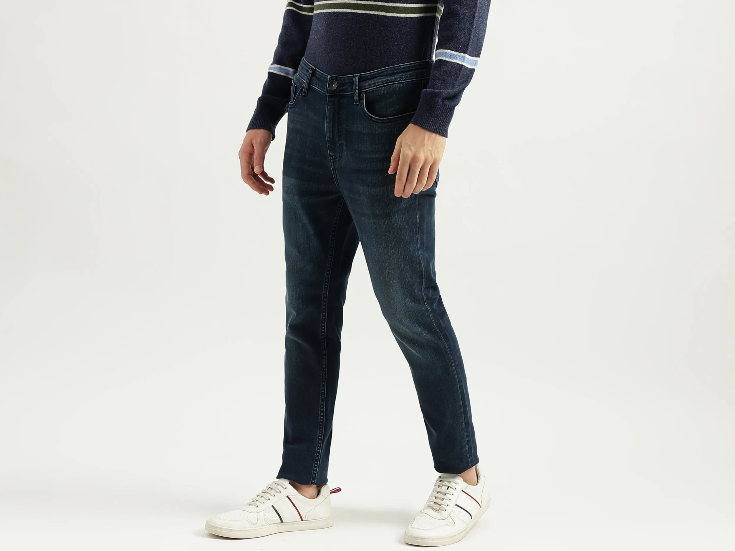 Men's Solid Low Crotch Jeans