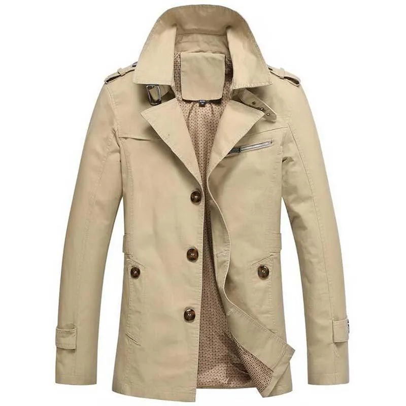 Men's Trench Coat Style Jacket Up To 5XL