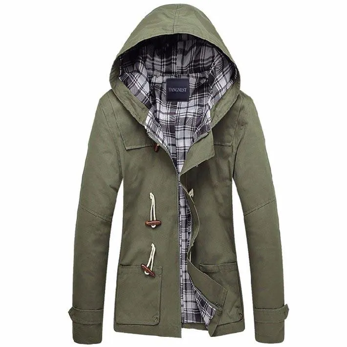 Men's Trench Full Sleeved Hooded Jacket