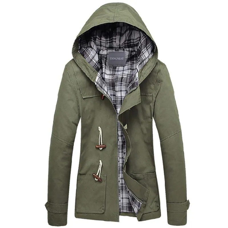 Men's Trench Full Sleeved Hooded Jacket