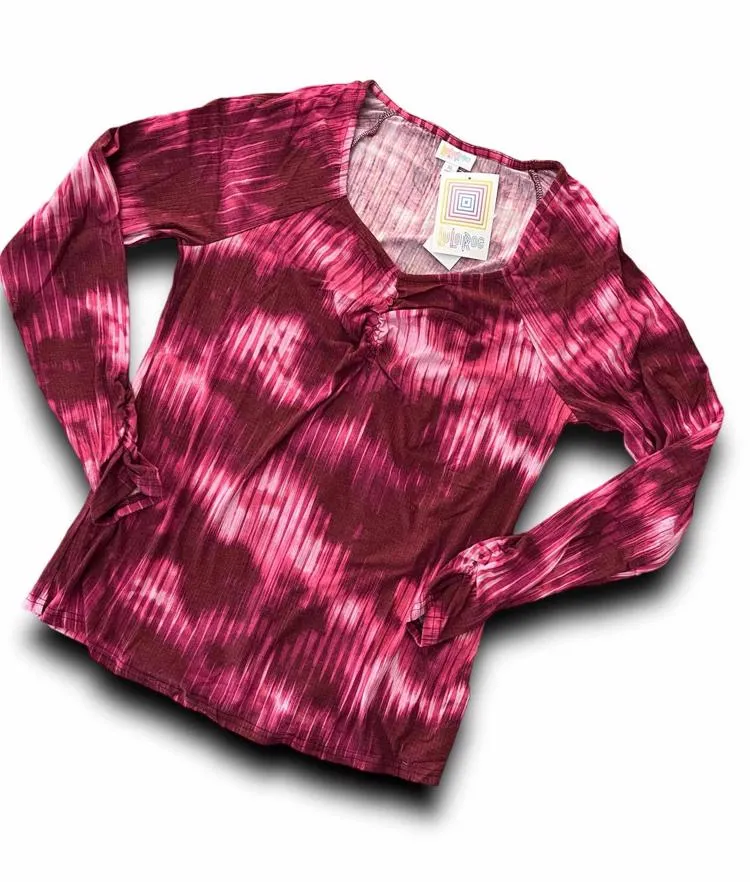 Mia - Fuchsia Vertical Streak Wash