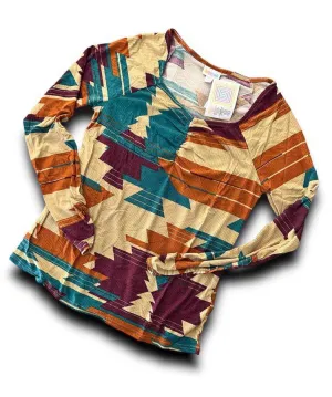 Mia - Tan Teal Multi Aztec
