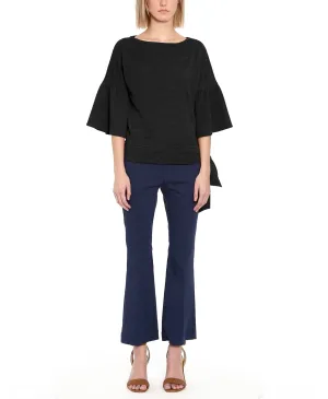 Michael Michael Kors Womens Wide Neck Side Tie Top Black M