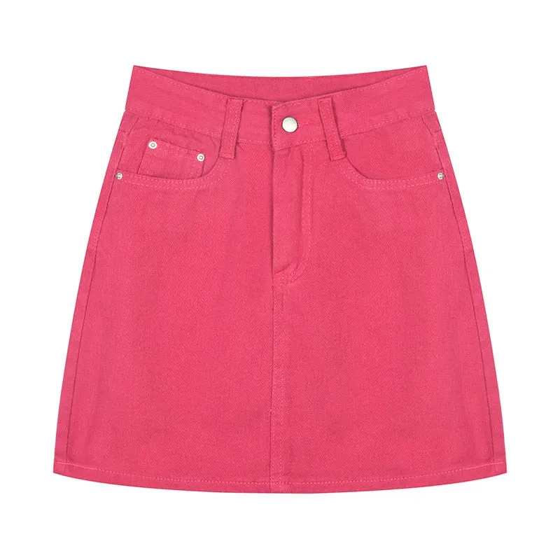 Micro Skirts Rose Red Fashion Women Skirts High Waist Dress