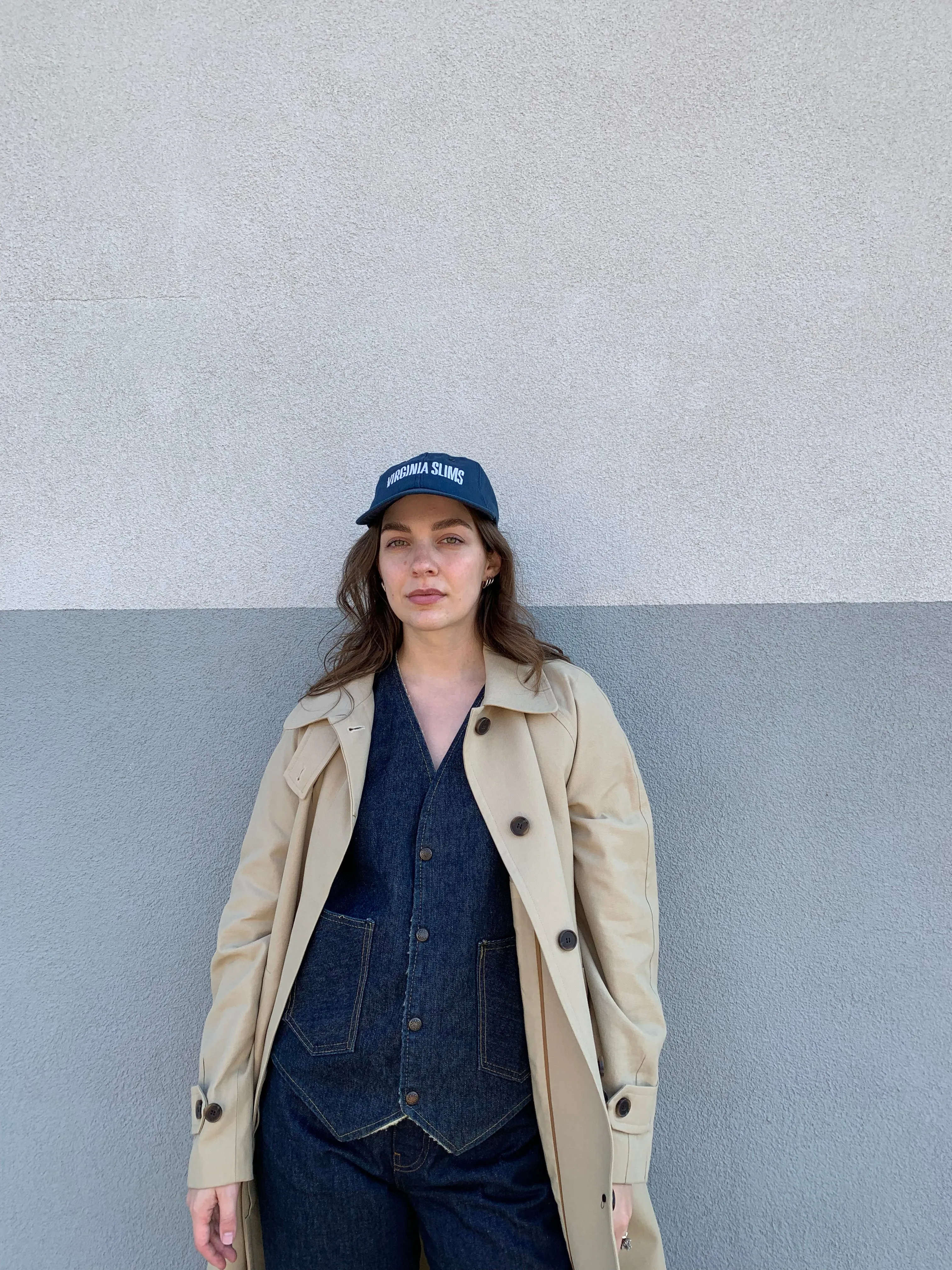 minimal khaki trench coat