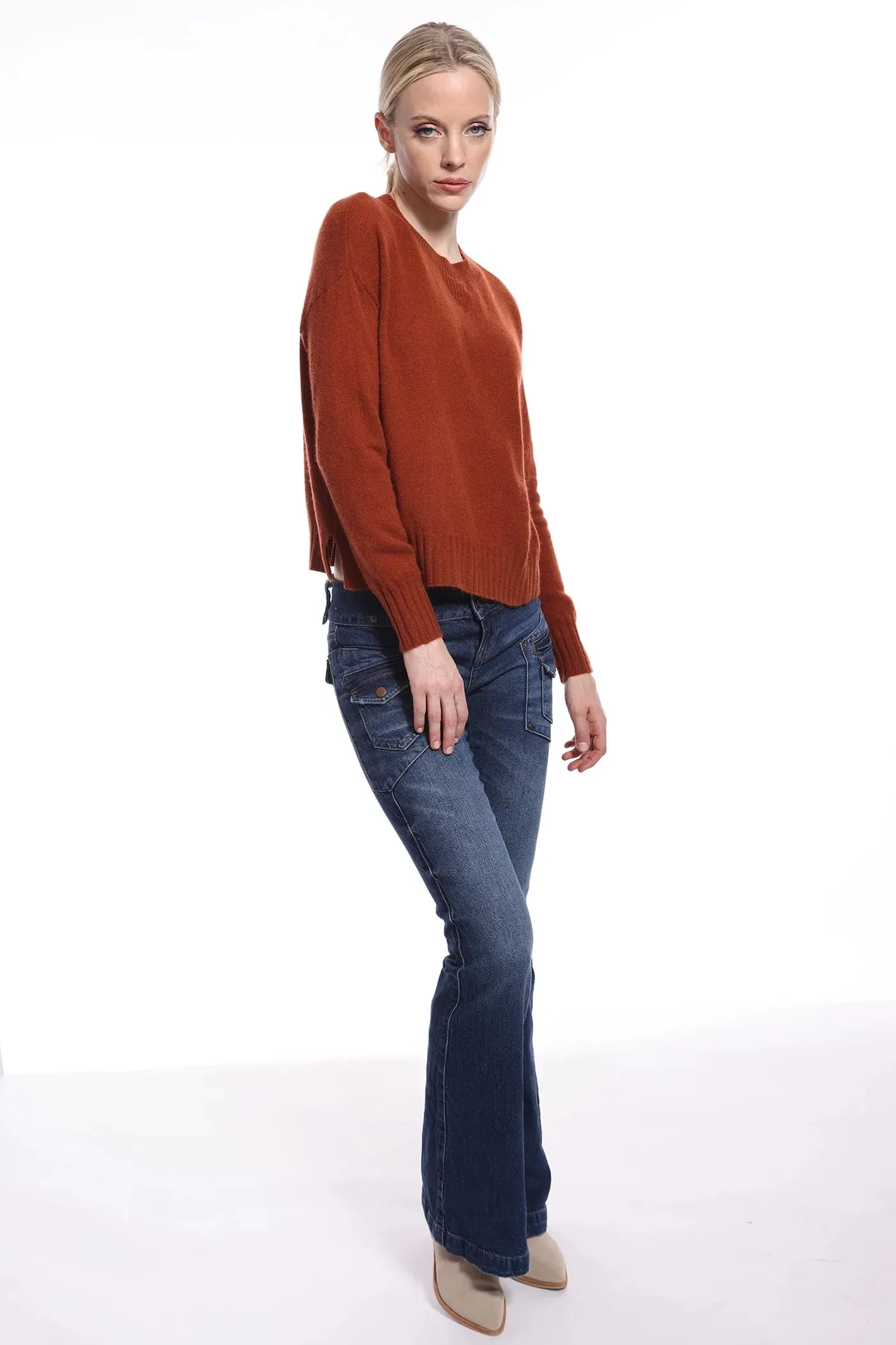 Minnie Rose Cashmere Sport Crew Sweater