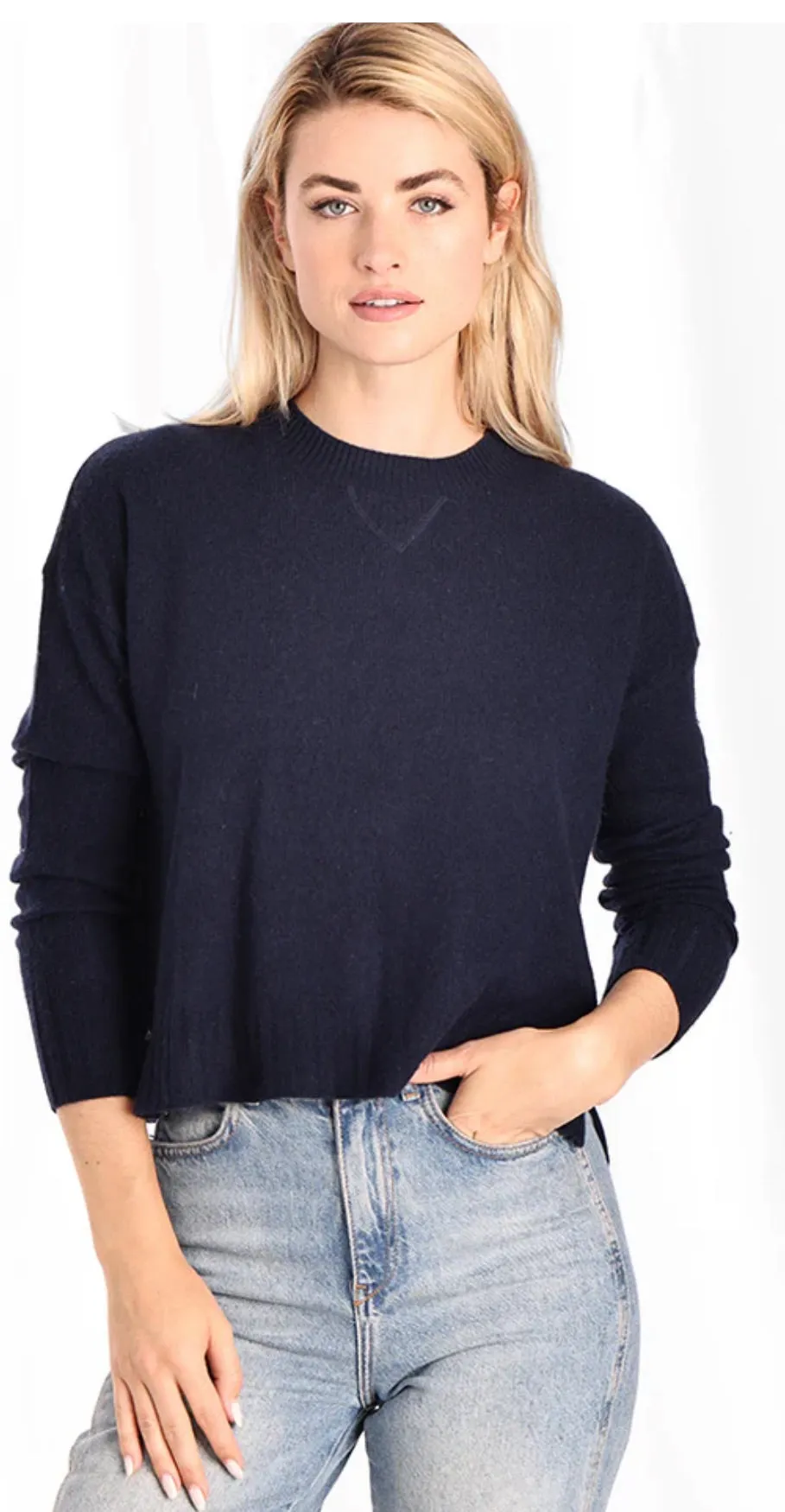 Minnie Rose Cashmere Sport Crew Sweater