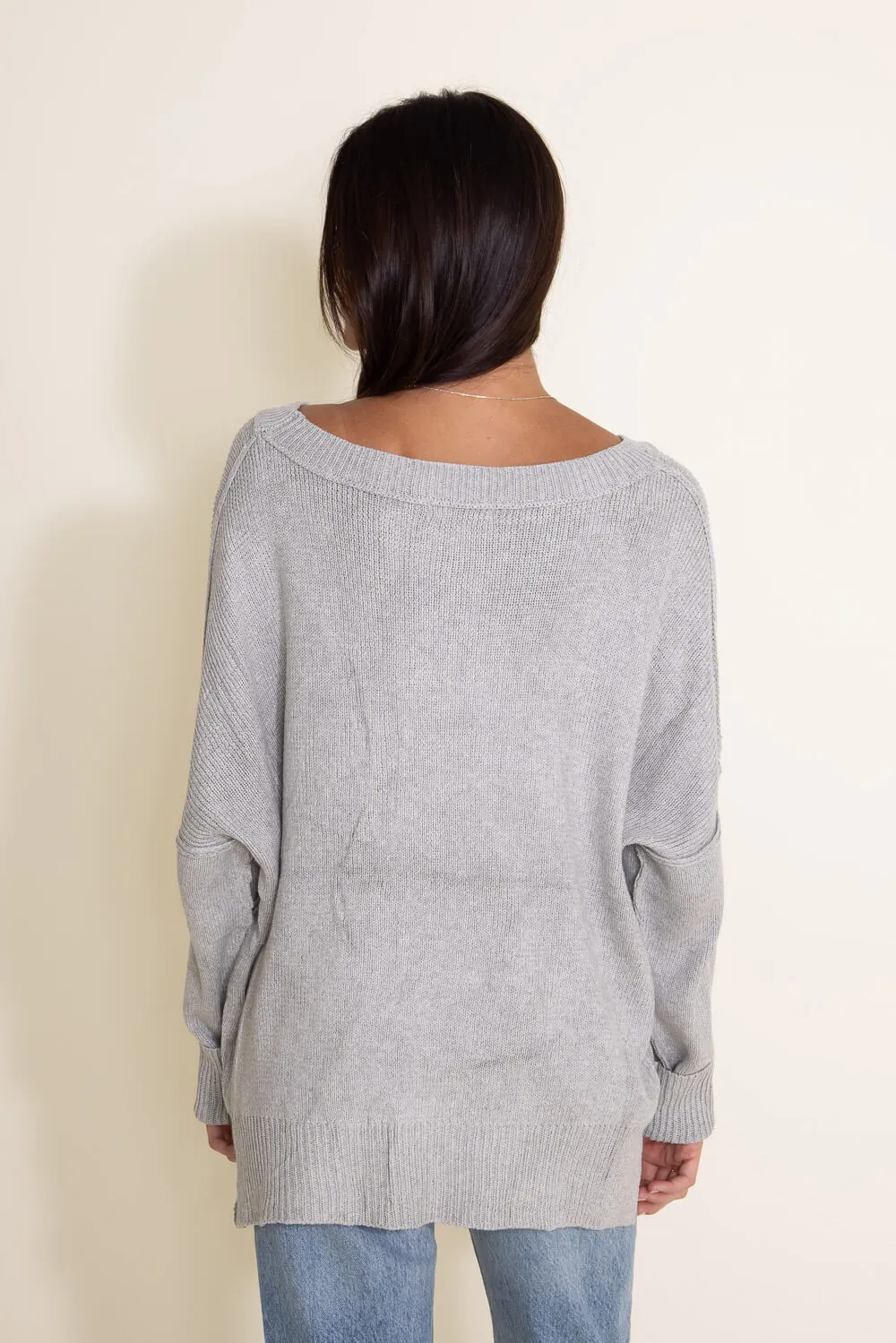 Miracle Knit American Flag Sweater for Women in Grey | M8167-GREY