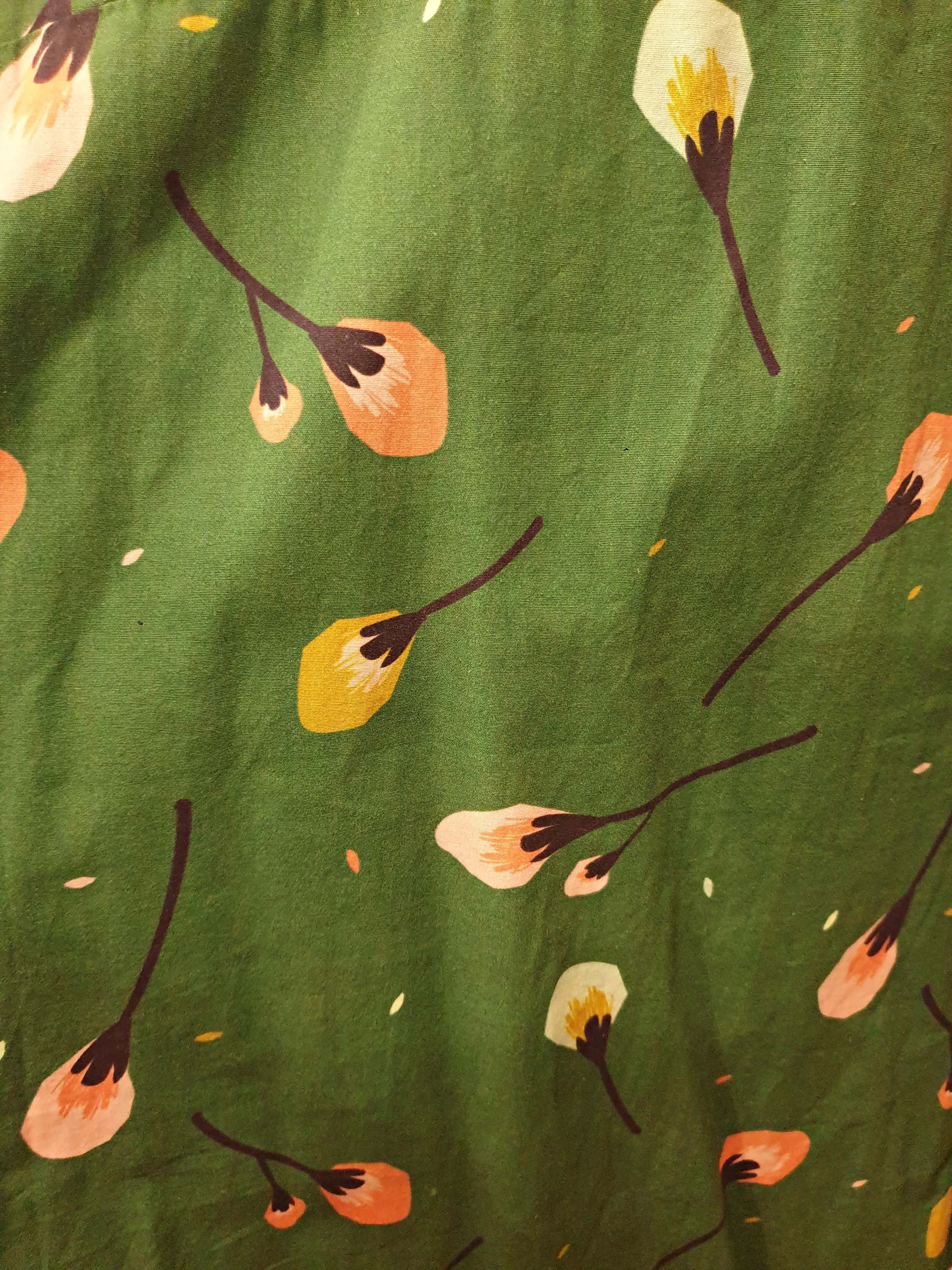 Miranda Murphy green print shell style dress size L (best fits 12-small 14)