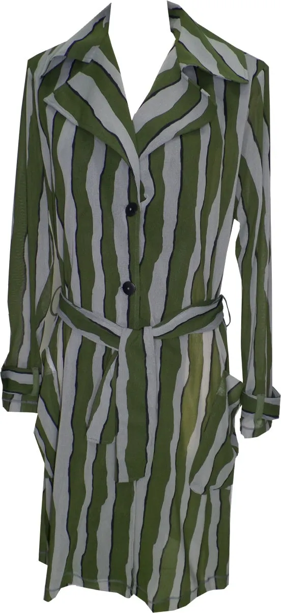 Mirror Stripes Trench Coat
