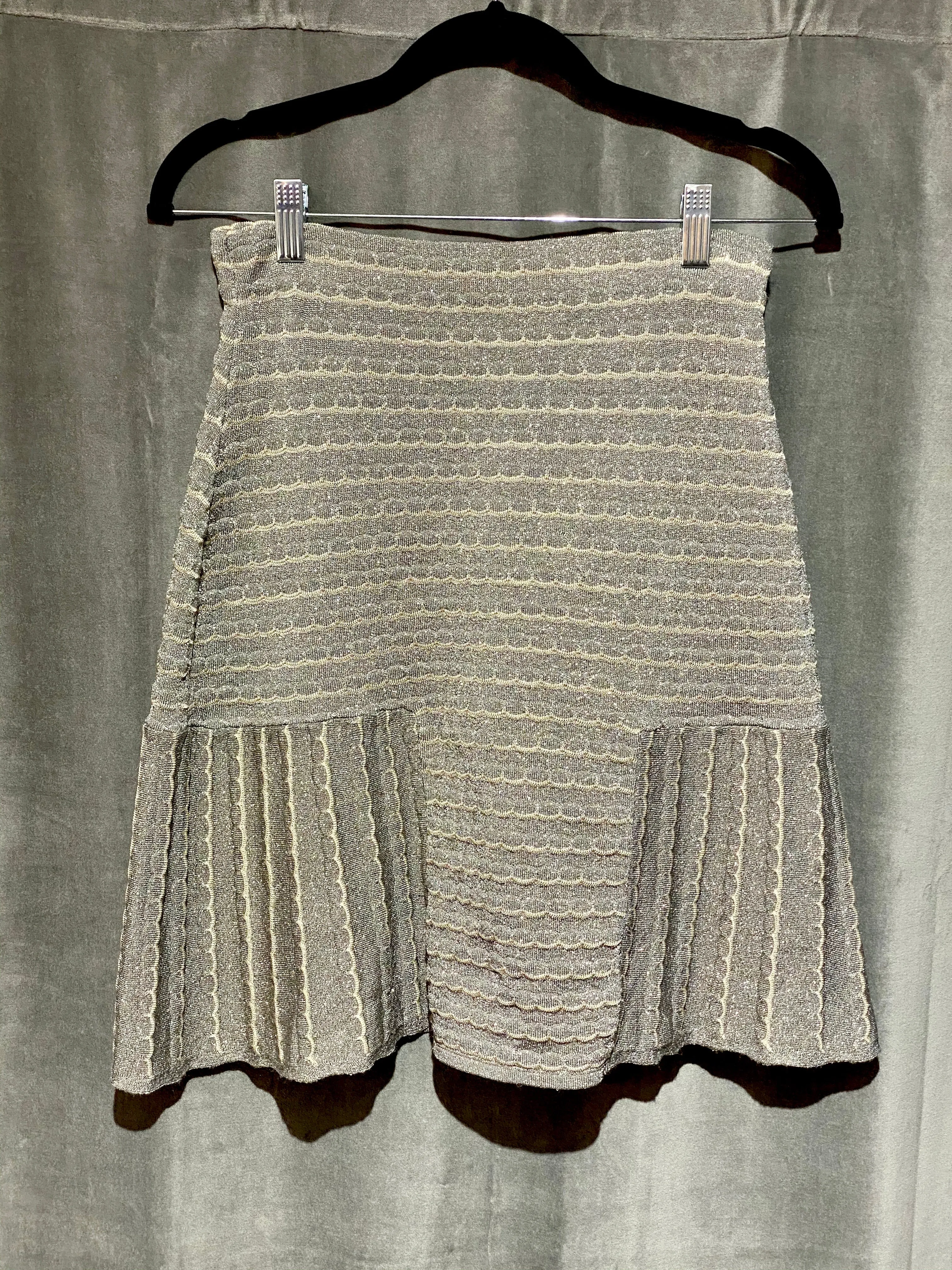 Missoni Silver Sparkle Mini A Line Skirt