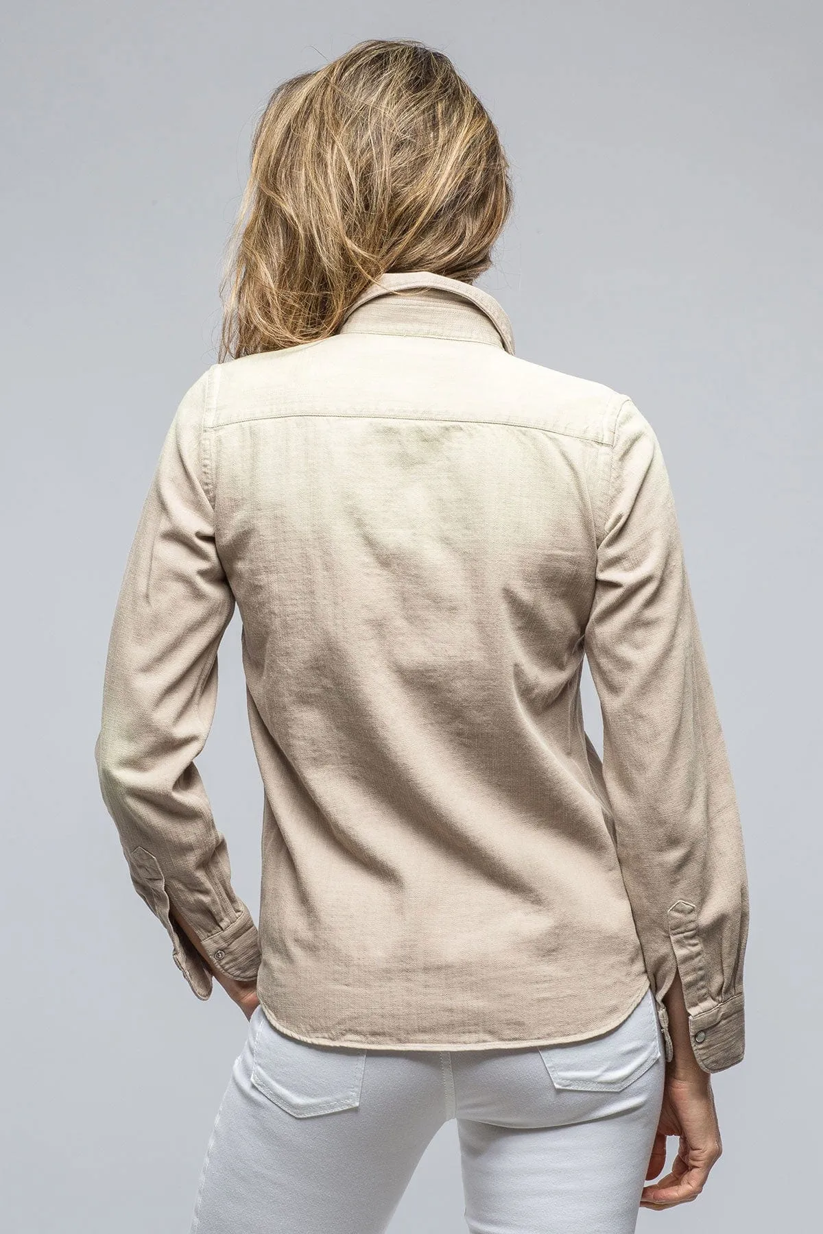 Misty Sand Washed Jean Shirt In Beige