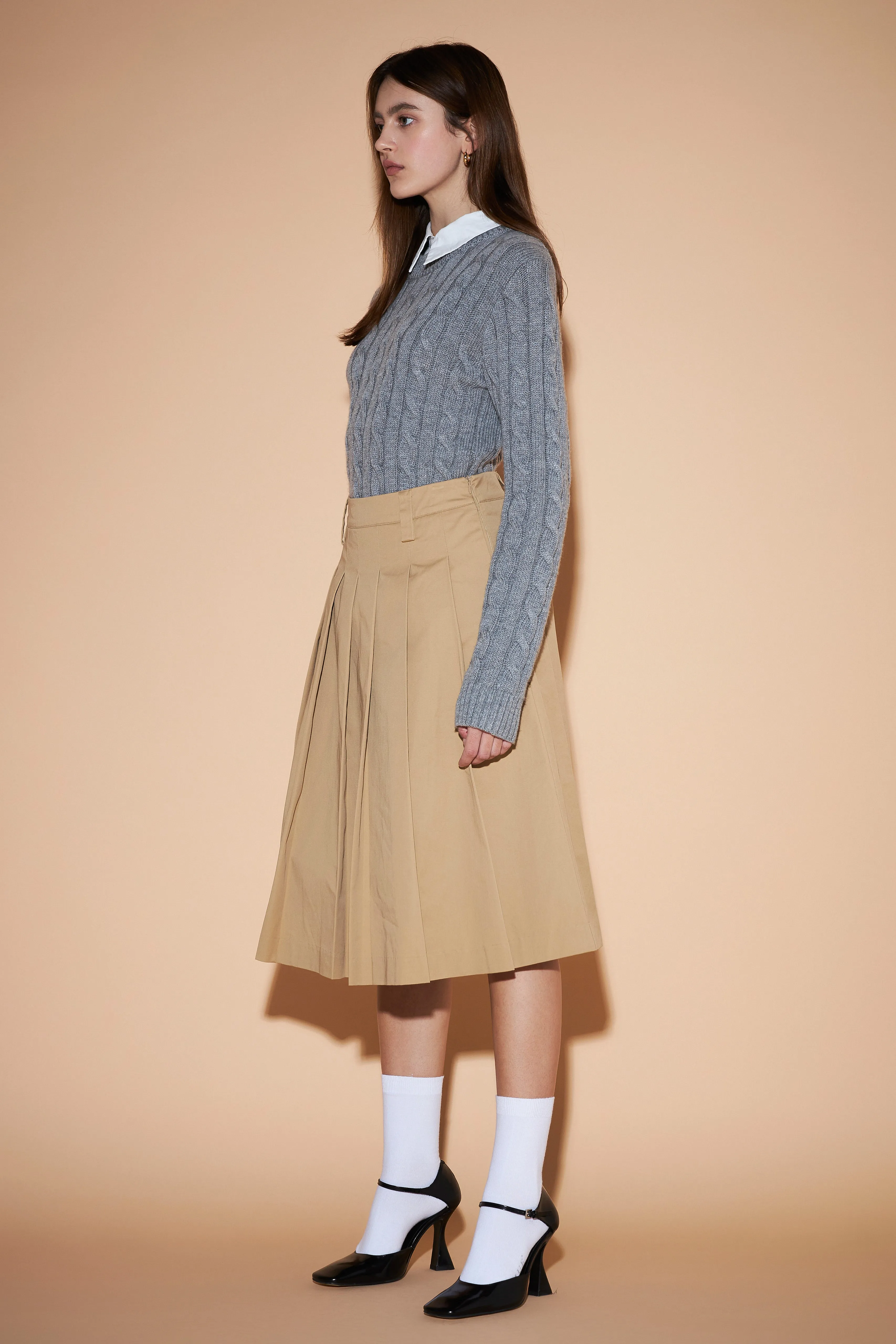 Mixed Media Cable Knit Sweater
