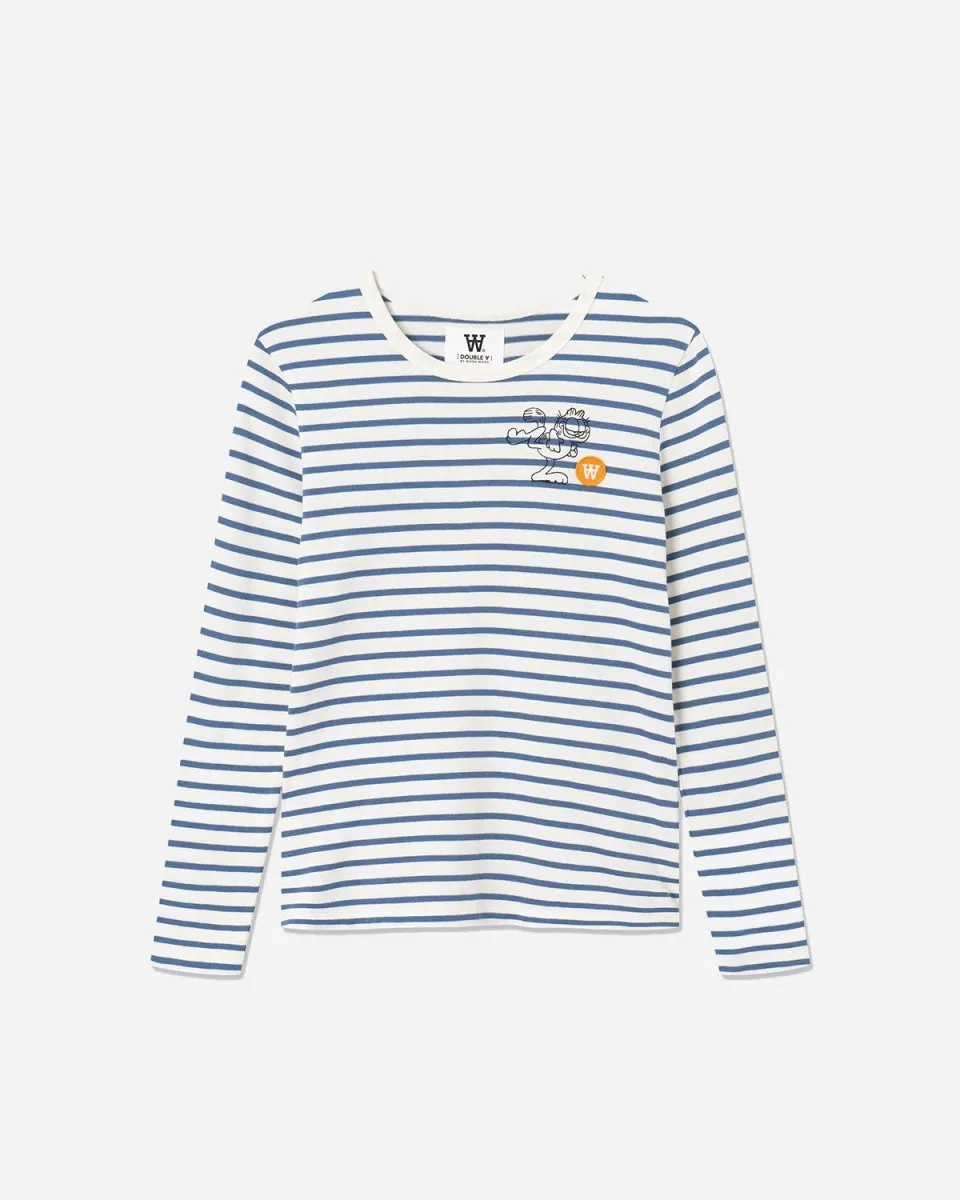 Moa Long Sleeve Kick - Off White/Blue Stripes