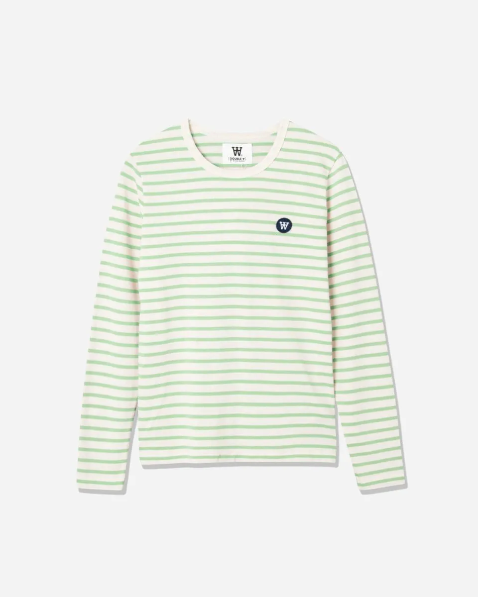 Moa Stripe Long Sleeve - Off White/Green