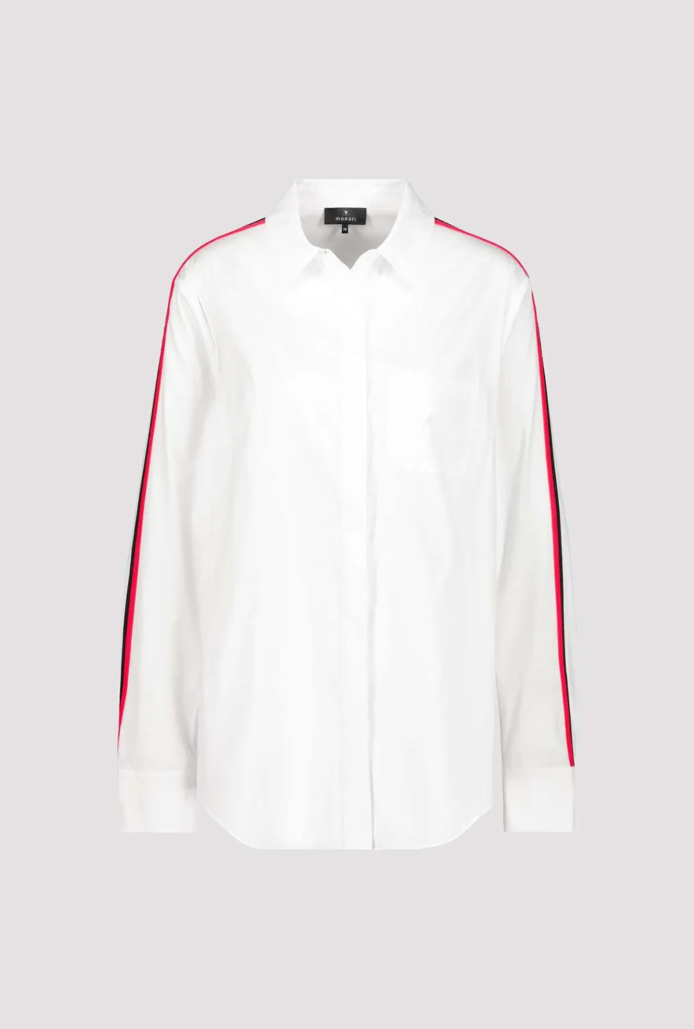 Monari White Shirt with Sleeve Embelishment M407381
