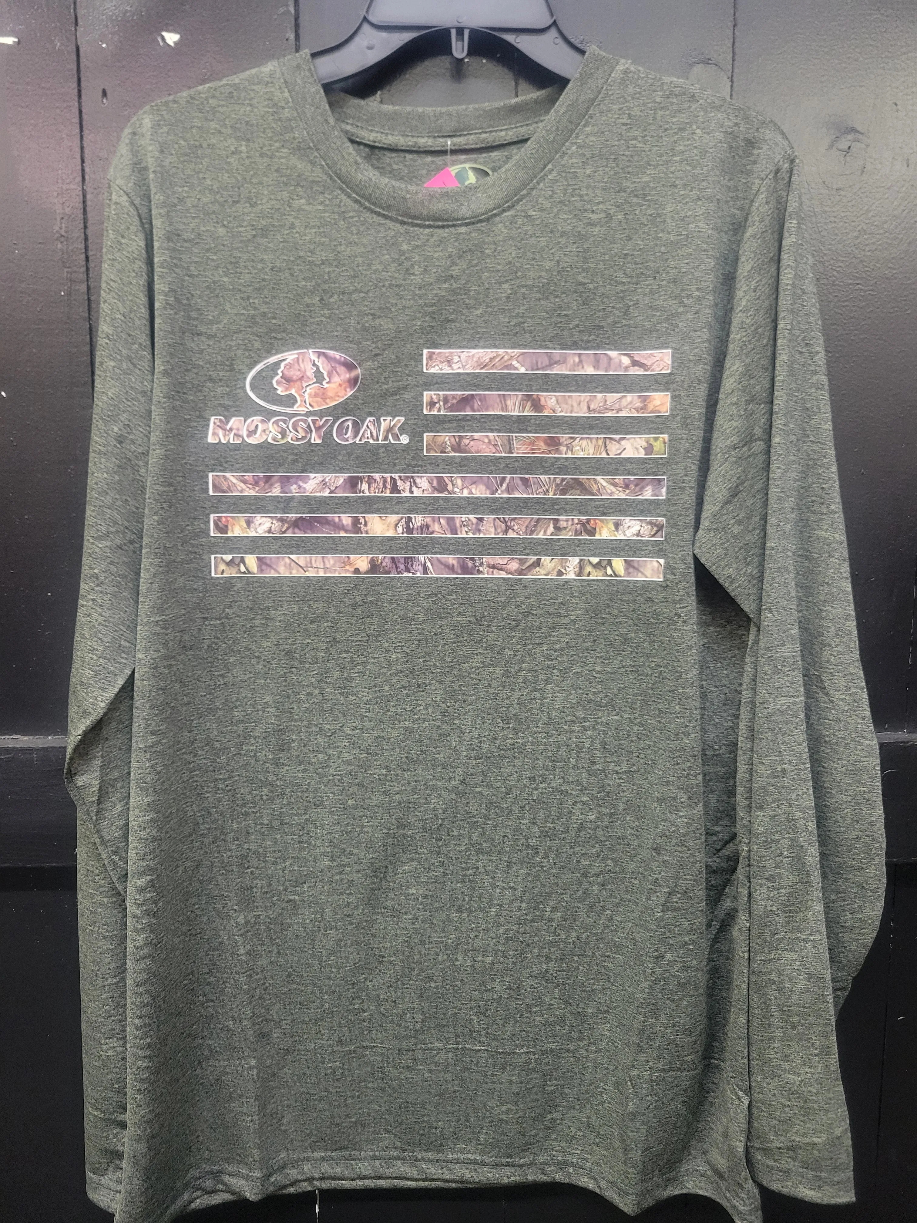 Mossy Oak Unisex Long Sleeve Flag T Shirts